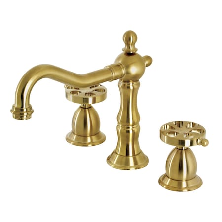 Kingston Brass KS1977RX Widespread Bathroom Faucet with Brass Pop-Up, Brushed Brass KS1977RX